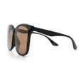 thumbnail image 6 of Womens XXL Oversized Inset Lens Large Coverage Horn Rim Plastic Sunglasses All Brown, 6 of 7