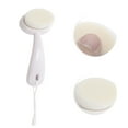 thumbnail image 3 of Unique Bargains 1 Pc Soft ABS Cleansing Brush with Flat Hair Curved Handle White 4.65"x2.09", 3 of 4