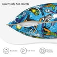 thumbnail image 5 of Fotbe snow board blue Pattern Velvet Decorative Throw Pillow Covers with Elegant Piping, Soft Plush Cushion Cover for Sofa, Bed, Car, Office-20"x20", 5 of 8