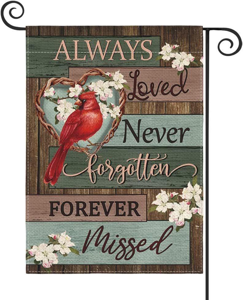 Cardinal Memorial Garden Flag 12x18 Inch Double Sided Outside Always