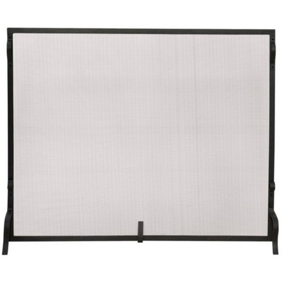 Single Panel Black Wrought Iron Sparkguard - Large