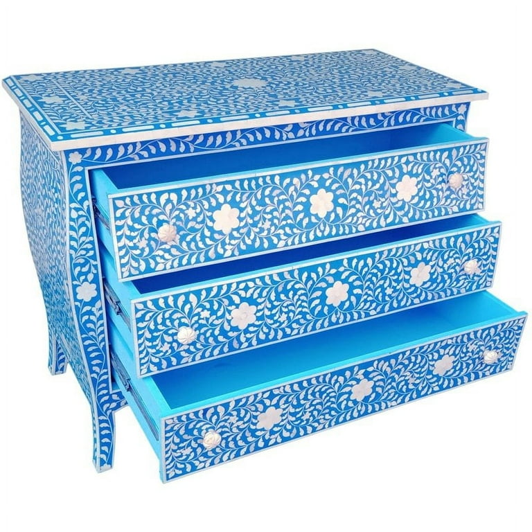 erika jayne blue dress Large French Country Dresser ~ solid tiger oak antique dresser done in –  Reincarnated with Love main image 0