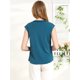 thumbnail image 5 of Camisa De Verano De Gasa Con Botones Y Volantes Sin Mangas Con Cuello De Lazo Lindo Para Mujer Azul eléctrico L, 5 of 6