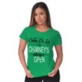 thumbnail image 4 of Christmas Come On In Chimney Open Womens Slim Fit Graphic Tee Brisco Brands S, 4 of 5