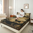 thumbnail image 4 of Castle Fairy Wildlife Deer Full Size Sheets 4-Piece for Female Men Women,Retro Vintage Breathable Bed Sheets,Woodland Animal Lightweight Sheet Sets,Ultra Soft Home Decor, 4 of 7