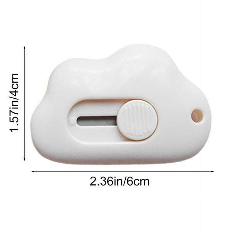 1 Pc Mini Cloud Utility Knife Box Cutter Retractable Letter Opener Paper  Envelope Slitting Paper Box Portable Cutter With Key Chain Hole, Beige 