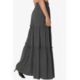 thumbnail image 4 of TheMogan Women's Ruffle Tiered Woven Drawstring Elastic High Rise A-Line Long Maxi Skirt, 4 of 7