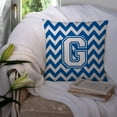 thumbnail image 3 of Caroline's Treasures CJ1045-GPW1414 Letter G Chevron Blue and White Fabric Decorative Pillow , 14Hx14W, multicolor, 3 of 4