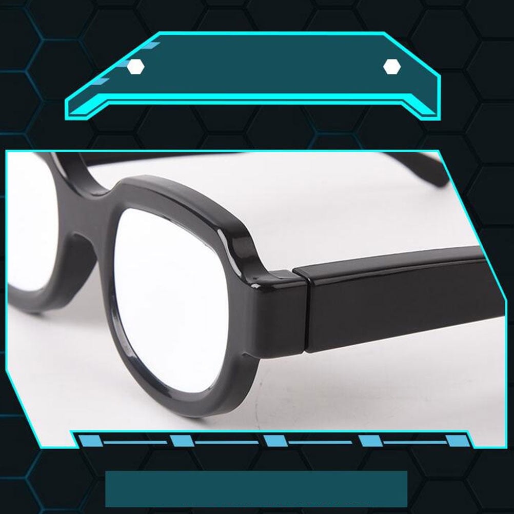 1pc LED Luminous Glasses USB Charging Glowing Glasses Anime Peripheral  Eyeglasses Creative LED Glasses for Home KTV (Black) 
