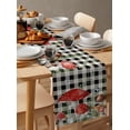 thumbnail image 6 of Table Runner Dresser Scarves 72 Inch Long, Rustic Botanical Leaves and Mushroom Linen Dining Table Runners Black and White Buffalo Plaid Linen Tabletop Scarf for Wedding Holiday Party Kitchen, 6 of 7