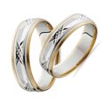 thumbnail image 3 of Pompeii3 Matching Swiss Cut 14k Gold His Hers Wedding Band Set, 3 of 4