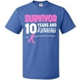 thumbnail image 3 of Inktastic Breast Cancer Survivor 10 Years and Running with Pink Ribbon T-Shirt, 3 of 5