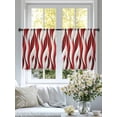 thumbnail image 5 of Red White Moire Semi Sheer Curtains 54 Inch Length 2 Panels Set, Modern Abstract Art Sheer Kitchen Curtain Privacy Voile Window Curtain for Living Room Bedroom Rod Pocket Drapes, 5 of 7