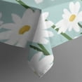 thumbnail image 5 of Teal Daisy Flower White Blooms Pattern Square Tablecloth,Waterproof Square Table Cover,Wipeable Spillproof Washable Table Cover for Home Kitchen Party Decor 52"x52"(132x132cm), 5 of 6
