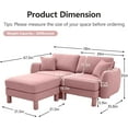 thumbnail image 2 of Modern Loveseat & Modular Sectional Sofa, Cloud Couch Style Boucle Fabric Recliner, L Shaped Couch for Living Room, Shell-Shaped Armrests Cylindrical Legs Pink Sofa with Ottoman, Bedroom, Apartment, 2 of 9