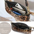 thumbnail image 4 of Bandolera HOXIS Leopard 90s de cuero vegano brillante marrón, 4 of 7
