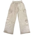 thumbnail image 2 of Pantalones Deportivos de Mujer, Estilo Cargo, de Pierna , Holgados, Ideales para Otoño, para el Trabajo y para Viajar. Caqui L, 2 of 8