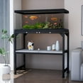 thumbnail image 2 of 10-20 Gallon Fish Tank Stand, Metal Aquarium Stand with Adjustable Non-Slip Foot and Wooden Shelf, Reptile Tank Stand Easy to Assemble for Home Office, Firm and Steady(Tank not Included), 2 of 7
