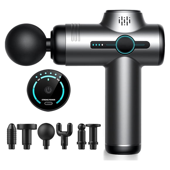 Mini Pistola de Masaje Ultrasilenciosa, Masajeador de Tejido Profundo para Deportistas, 3200 RPM, 6 Velocidades, Recargable por USB-C