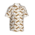 thumbnail image 3 of Xecao Leopard Print print Hawaiian shirt - a stylish short-sleeve button-down for men, perfect for casual beach and tropical outings., 3 of 9