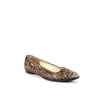 Pre-owned|Salvatore Ferragamo Womens Suede Animal Print Flats Brown Size 6B