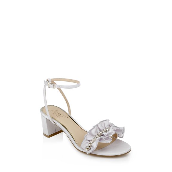 Jewel Badgley Mischka Desirie Ruffle Block Heel Sandal