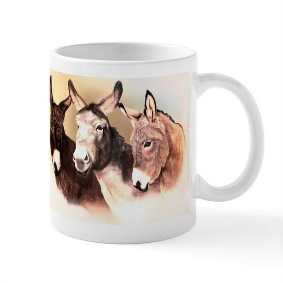 CafePress - Donkey Mug - 11 oz Ceramic Mug - Novelty Coffee Tea Cup
