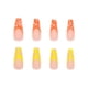 thumbnail image 4 of 24 uñas postizas mate con pegamento, puntas de uñas de ataúd extra largas, uñas postizas de ataúd extra largas para mujeres (remolino amarillo y naranja) Namotu CZMR-ZC81, 4 of 4