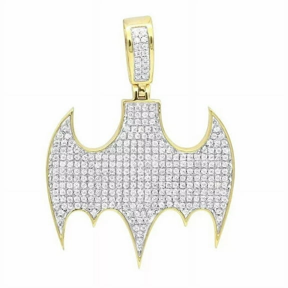 HIP-HOP STYLE Pendant 4Ct Round Cut Lab Created Diamond Men's in 14K Yellow Gold Plated
