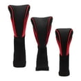 thumbnail image 4 of 3 Uds Golf Cubiertas de Madera para Cabeza para Club de Golf Funda Protectora para Tacos de Golf Suave Cuello Largo Cubiertas de Cabeza de Madera para Negro y rojo, 4 of 8