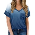 thumbnail image 2 of qILAKOG Women Casual Top Blouse Print Short Sleeves V Neck Loose Fit Pocket,Ladies Lounge T-Shirts Cheap Trendy,Female Basic Blouses & Shirts,Tank Tops,Tees Shirts,XXL, 2 of 6