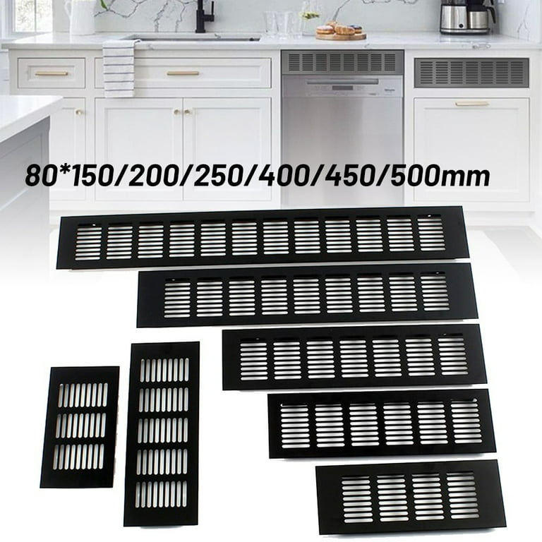 Black Alloy Rectangular Air Vent Grille Ventilation Cover For Cabinets  Wardrobes