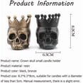 thumbnail image 5 of Set of 2 Skull Candle Holders for Pillar Candles - Suitable for Halloween Decoration in Living Room, Bedroom, Kitchen, Outdoor, etc., 5 of 5