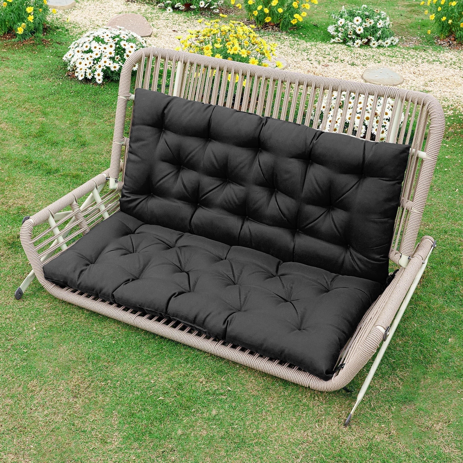 Outdoor Decor Cabana Stripe Print Bench Seat Cushion 48 x 18 in