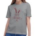 thumbnail image 5 of Youth Short Sleeve T-Shirt, Parent-child Outing Wear Tops, Easter Bunny Pattern, Comfort Tee, Multi-Size, Grey, 5 of 15