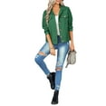 thumbnail image 4 of SAYOO Chaqueta de manga larga para mujer, abrigo ajustado con cuello vuelto y botones de color liso, prendas de vestir exteriores informales de estilo callejero simple SAYOO  S M L XL, 4 of 8