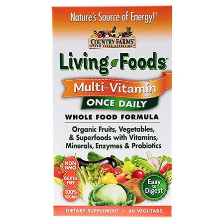 Living Multivitamin - 3 Pack Country Farms Living Foods Multivitamin Once Daily 60 Tablets each