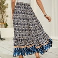 thumbnail image 4 of GXIPO Womens Maxi Skirt 2025 Casual Flowy Elastic High Waist Long Skirts with Pockets Summer Beach Style Navy XL, 4 of 7