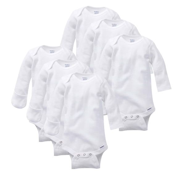 Body unisex Gerber de manga larga para bebés de 0 a 3 meses, paquete de 6 unidades