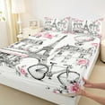 thumbnail image 3 of Castle Fairy Romantic Eiffel Tower Twin Sheet Sets 3pcs for Boys Girls,Happy Valentine's Day Twin Fitted Sheet Microfiber,Chic Floral Flower Rose Breathable Flat Sheet,Luxury Bedroom Decor, 3 of 7