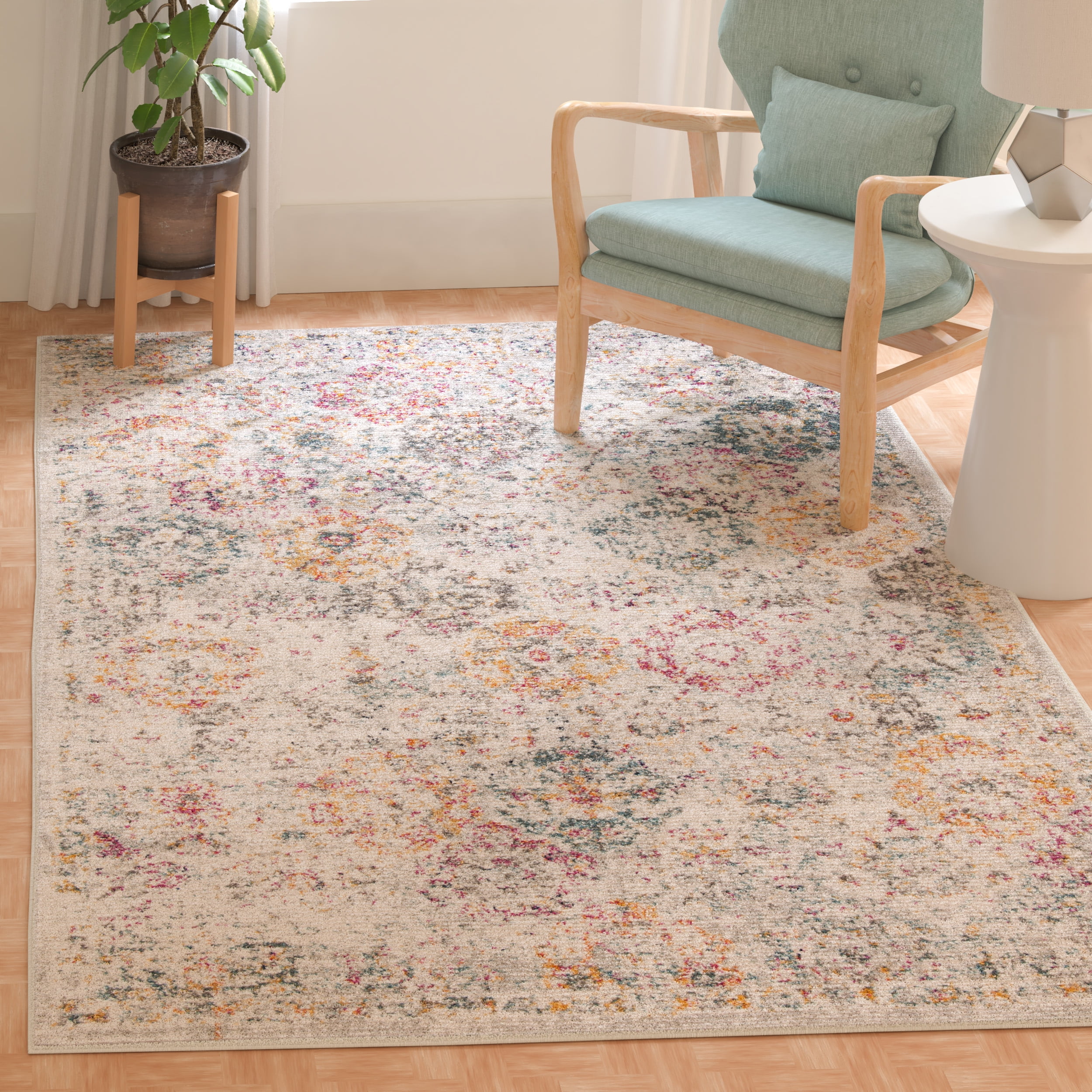 SAFAVIEH Square Rug 11' - Madison Collection - Large - Transitional Modern Design, Grey & Gold, Non-Shedding & Easy Cleaning, Ideal for Living Room, Bedroom, Dining Space (MAD611F)