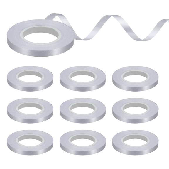 Uxcell 1/5" Wide 11yard Crimped Curling Ribbons, 10 Rolls Balloon String, Silver
