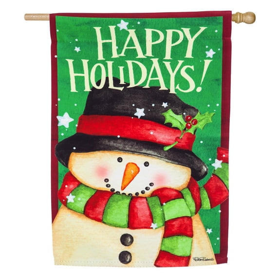 Evergreen Suede House Flag - Snow Country