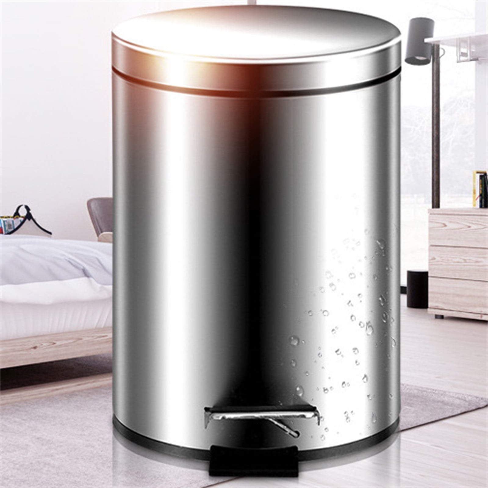 CVLNCYCLING Clearance 13 Gallon Stainless Steel Kitchen Trash Can,Garbage Can for Bathroom,Trash Can with Lid,for Bathroom, Kitchen, Office