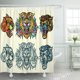 thumbnail image 1 of Cortina de Ducha ABPHQTO Tigers Old School Tattoo Cabezas de Moda y Flores Rosas 150x180 cm, 1 of 1