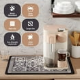 thumbnail image 4 of Coffee Mat, Boho Style Dish Drying Mat, Fast Water Absorption, Hide Stains, Easy to Clean, Fit Coffee Bar Accessories, Bar Mats for Countertop (15.7"x19.7", Black), 4 of 7