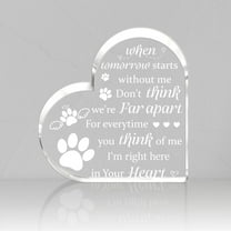 1pc 5.9in Memorial Gifts for Loss of Dog Cat Inspirational Quotes Acrylic Heart Plaque Pet Memorial Ornament Dog Remembrance Sympathy Gift Heart Keepsake Bedroom Living Room Office Desk Decor