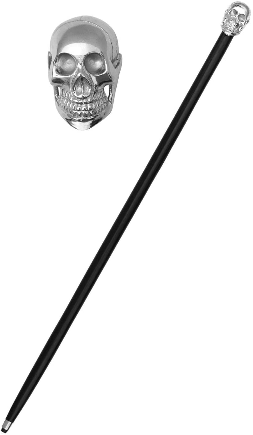 Wooden Black Decorative Walking Cane with a Nickel Plated canes Walking Stick 