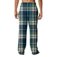 thumbnail image 6 of SnZhen Pants for Man Men's Home Sleepwear Thin Loose Pants Plaid Straight Leg Pants Men's Casual Pants, 6 of 6