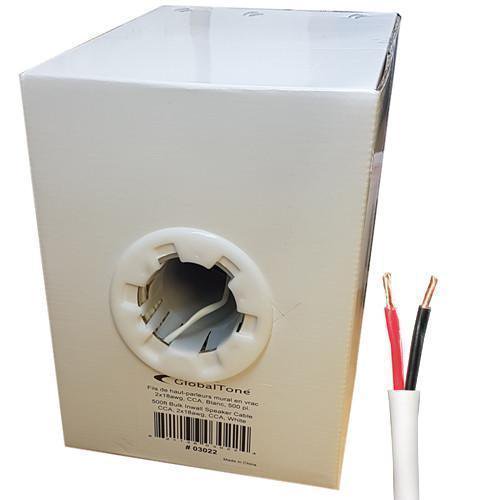 In-Wall Speaker Cable 500ft 14 AWG FT6 in pull-thru box white